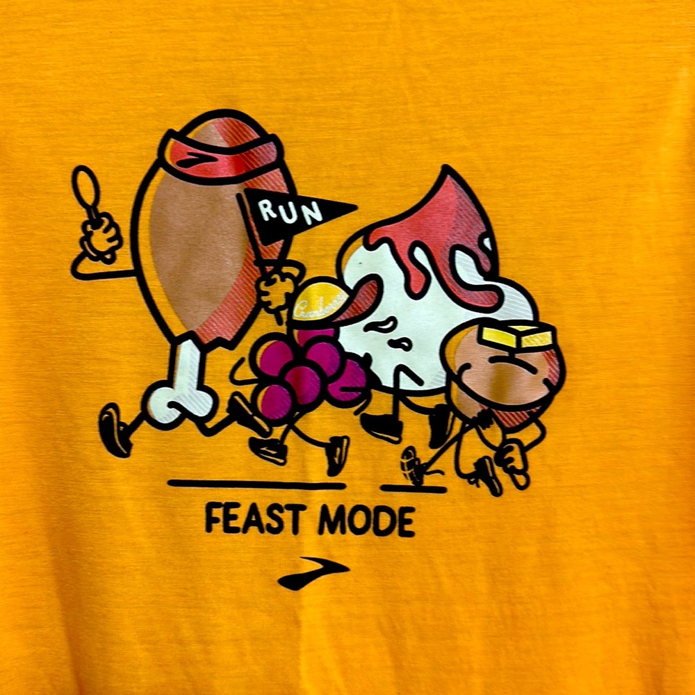 Brooks Yellow Long Sleeve Tee with Fun Graphic